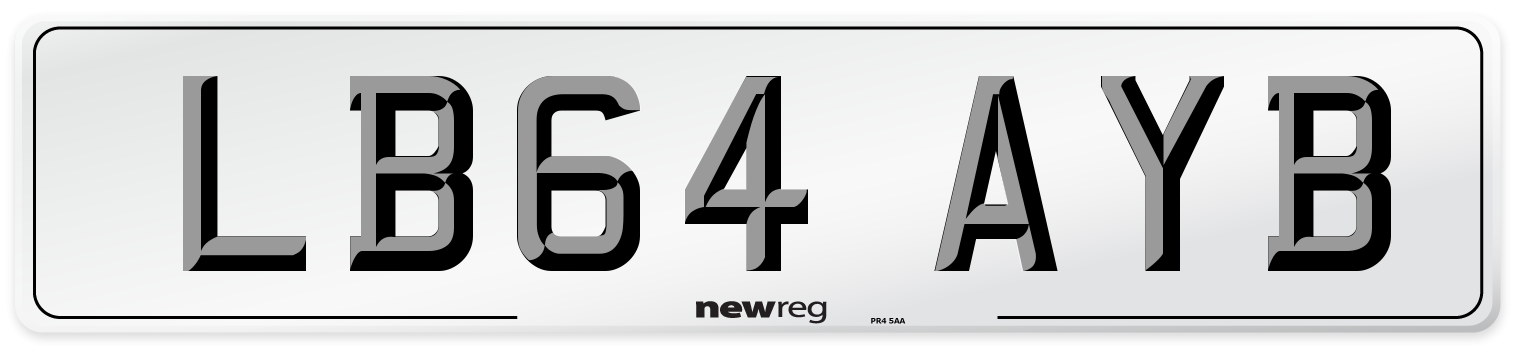 LB64 AYB Number Plate from New Reg
